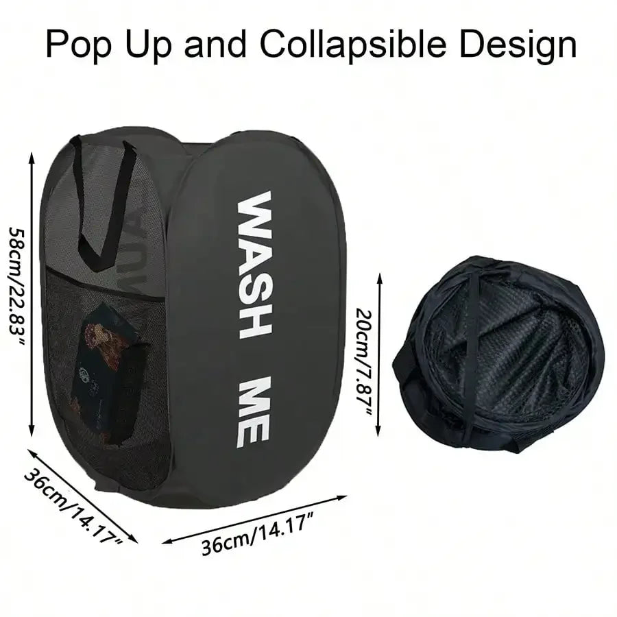 Pop-Up Mesh Laundry Hamper – Collapsible, Breathable Basket Laundry Hamper Axl