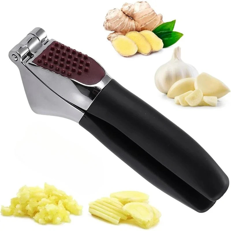 Zinc Alloy Garlic Press & Ginger Mincer – Non-Slip Handle Garlic Press Axl