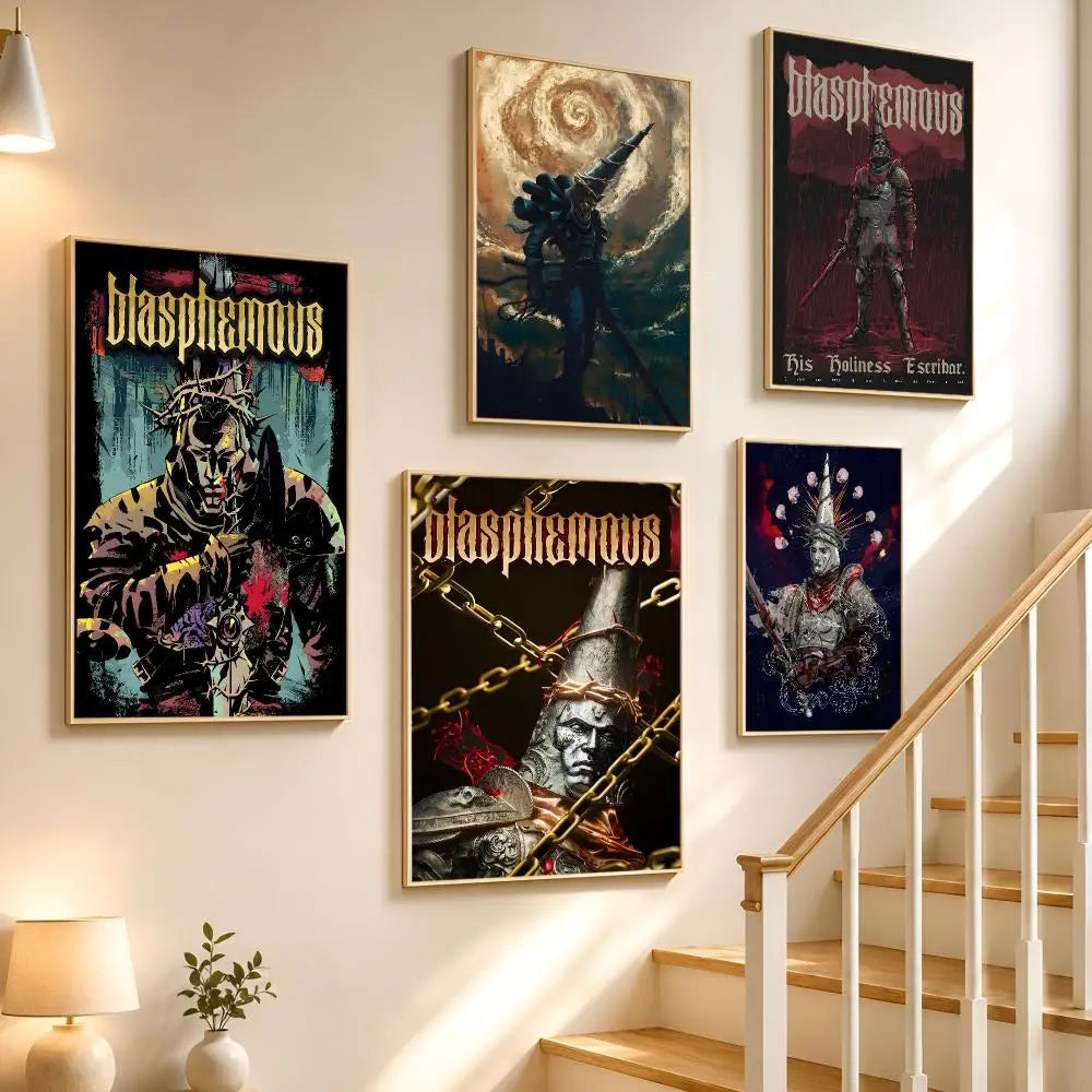 Blasphemous Game Poster – HD Waterproof PVC Wall Sticker Wall Poster Sticker Axl