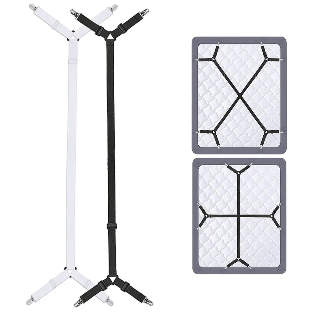 Adjustable Elastic Bed Sheet Straps & Gripper Clips | 17–110 in Bed Sheet Clips Axl