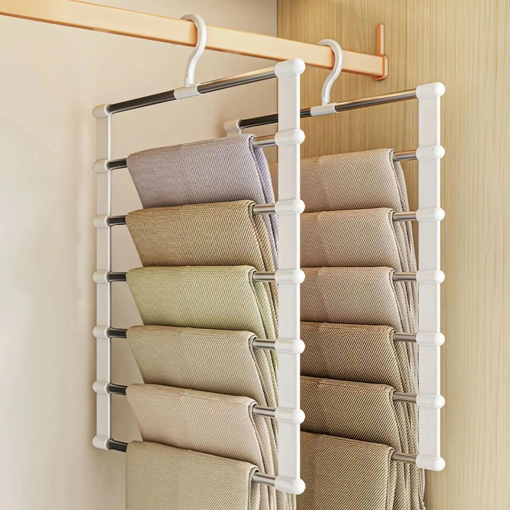 Space-Saving Pants Hanger – Multi-Layer Trouser Rack Organizer Pants Hanger Rack Axl