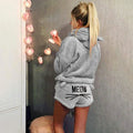 Women's Coral Velvet Hoodie Pajama Set – Cute Cat Print Pajama Set Axl 2 gray 4XL