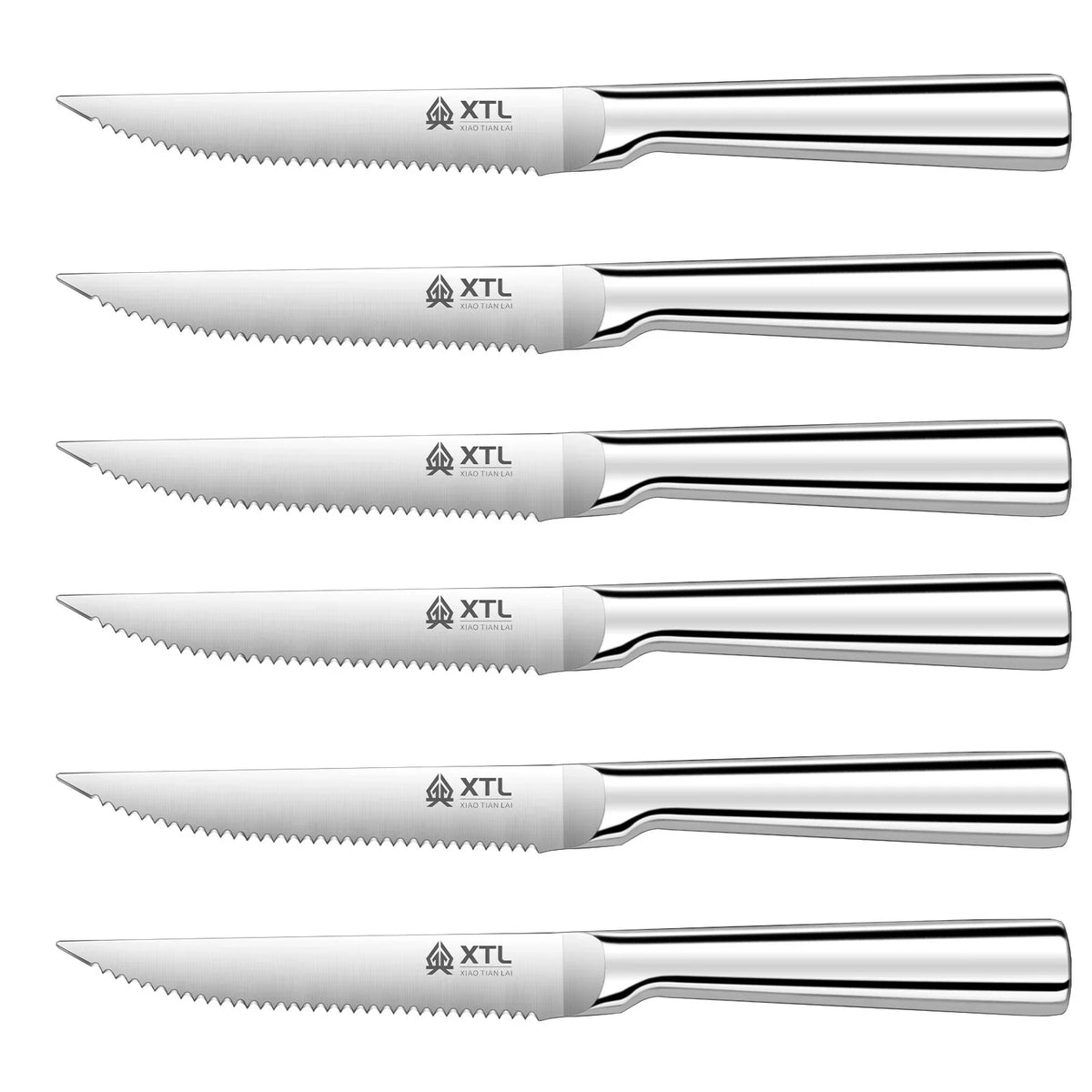 PLYS Stainless Steel Steak Knife Set – 4, 6 or 8 Piece Steak Knife Set Axl 6 steak knife