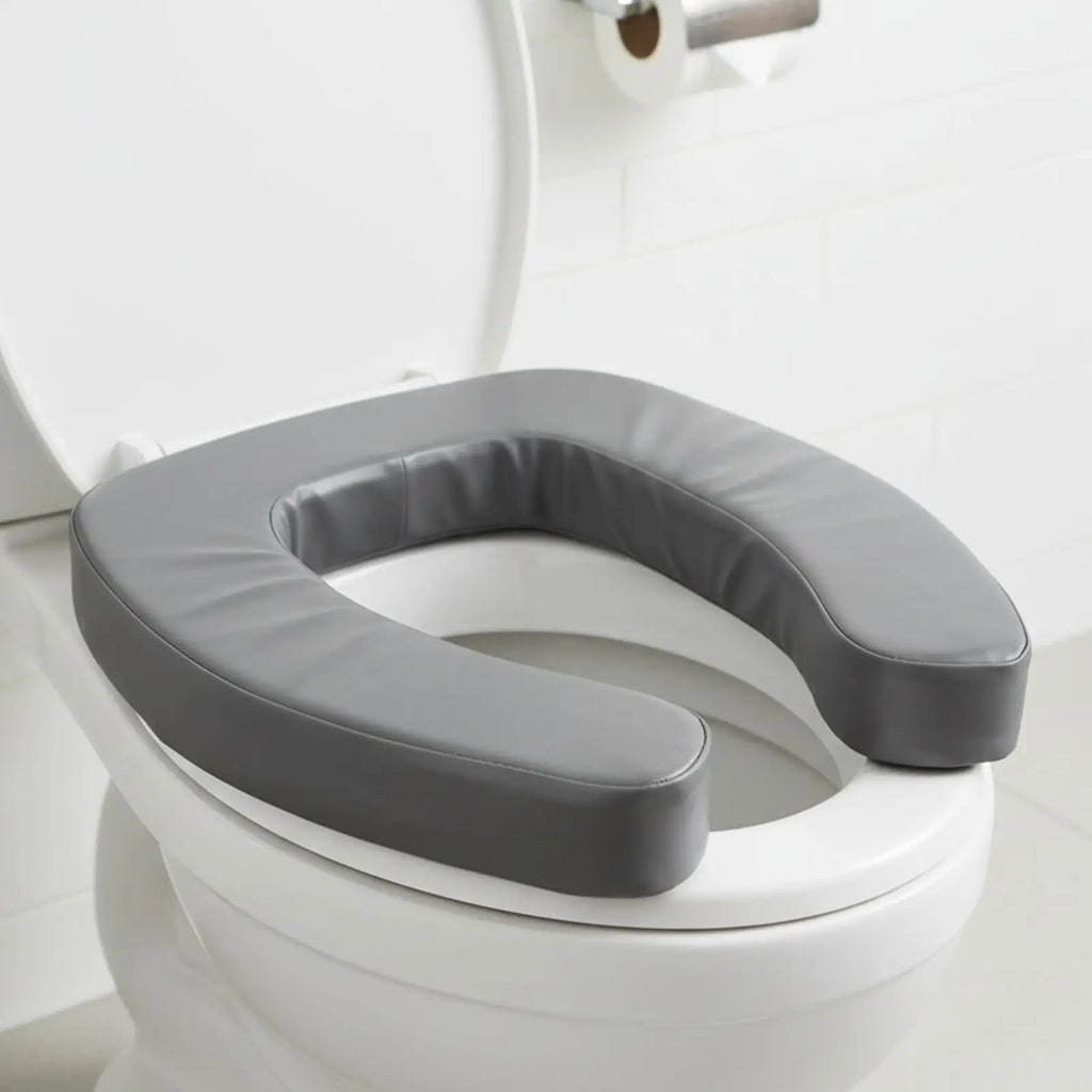 Portable Padded Toilet Seat Riser – Elevated Lift Assist Toilet Seat Riser Axl