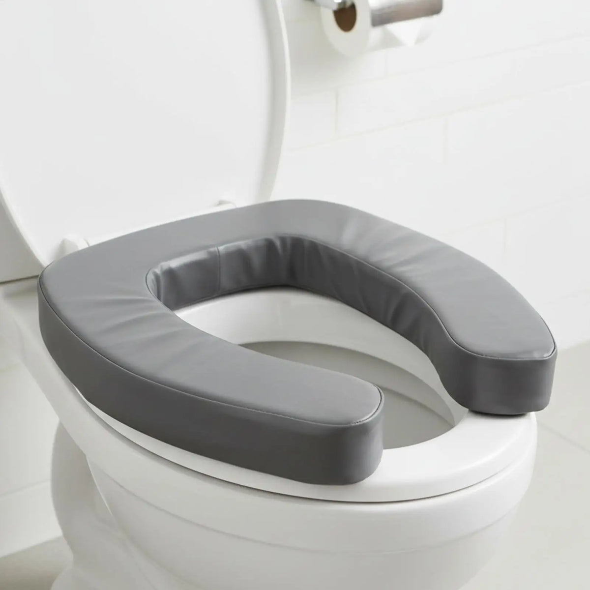 Portable Padded Toilet Seat Riser – Elevated Lift Assist Toilet Seat Riser Axl