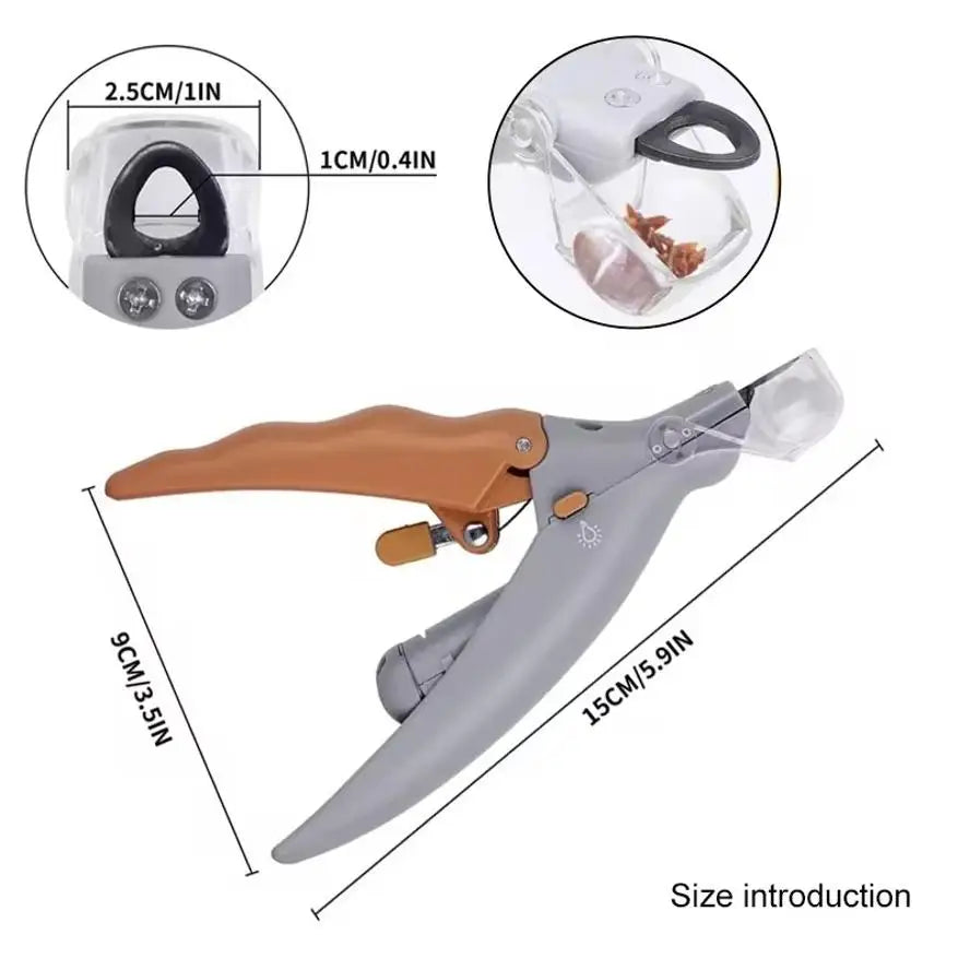 LED Pet Nail Clipper with Light & 5x Magnifier | Dogs & Cats Pet Nail Clipper Axl M Light Grey