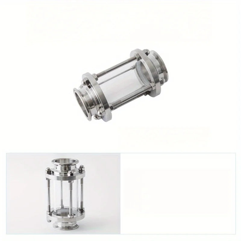 Stainless Steel Pipe Sight Glass 64mm OD | SUS 304 & Boro Glass Pipe Sight Glass Axl