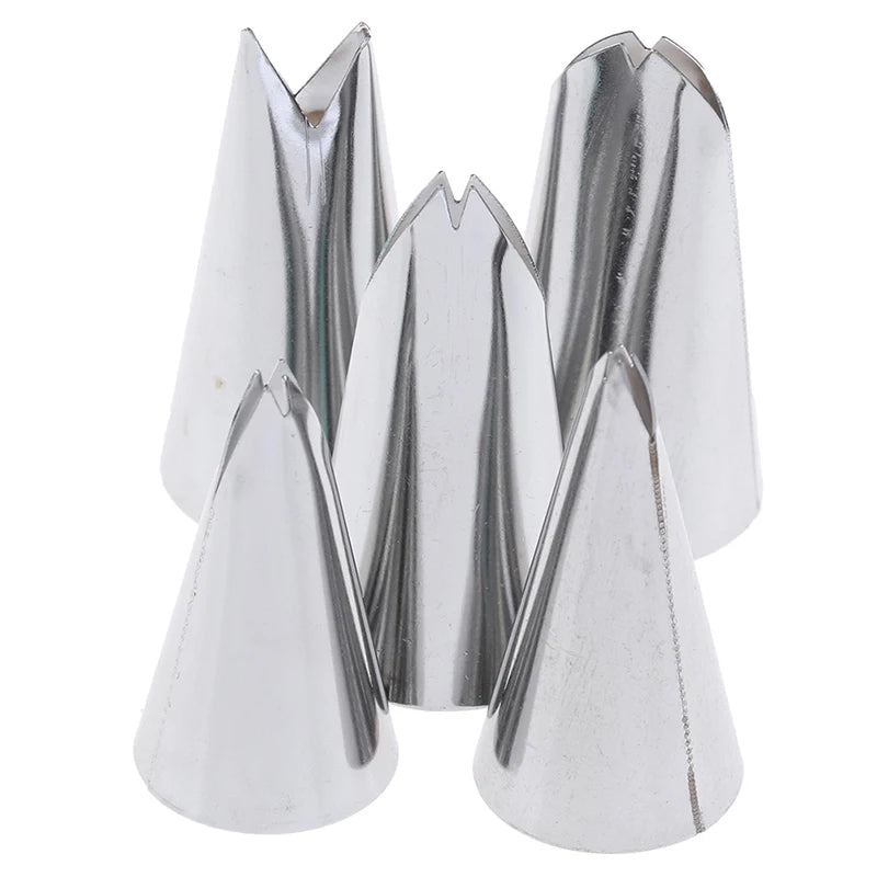 5-Piece Stainless Steel Leaf Icing Piping Tips | Cake Decorating Cake Decorating Tips Axl