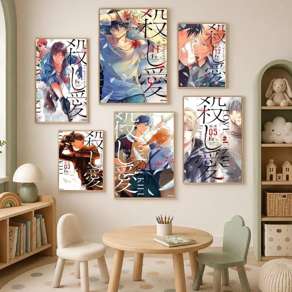 Koroshi Ai Anime Self-Stick Wall Poster – HD Waterproof Art Anime Wall Poster Axl