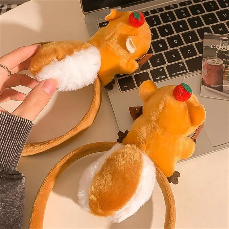 Funny Plush Squirrel Headband – Cute Hair Hoop for Women Novelty Hair Headband Axl