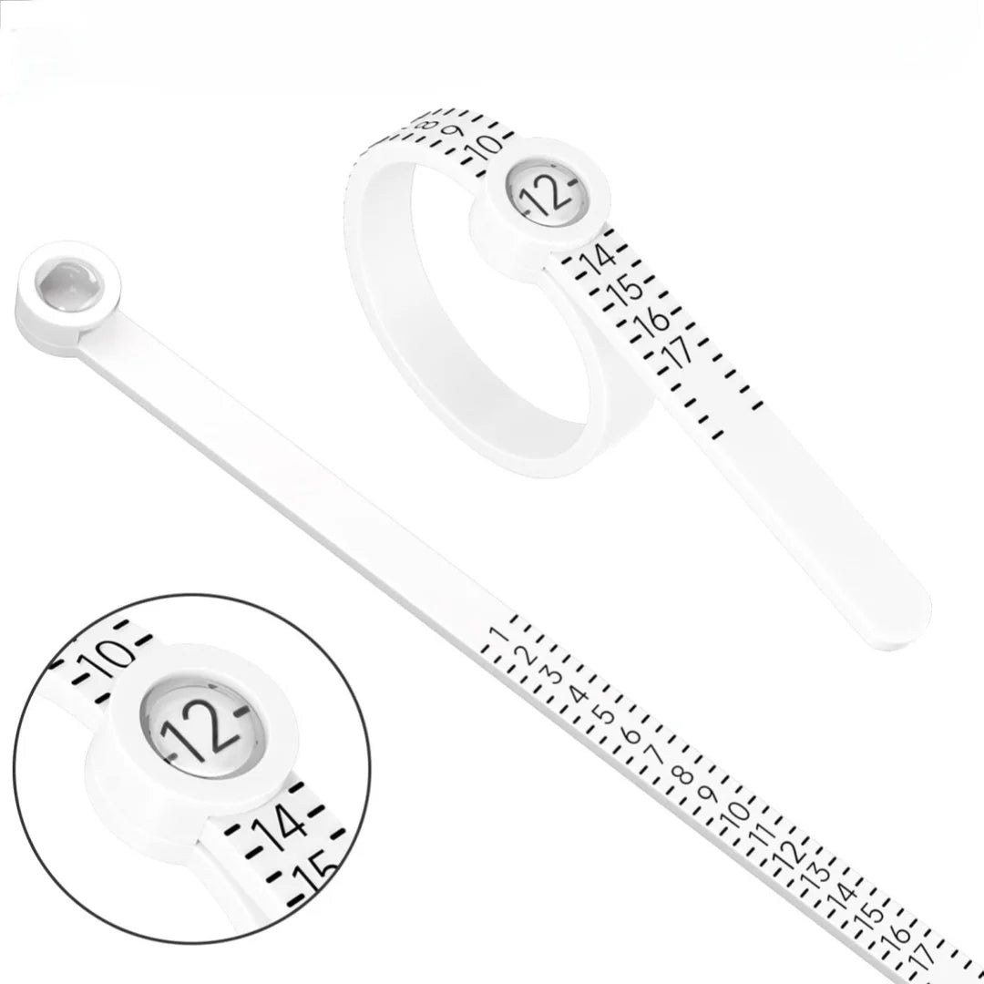 Ring Sizer Tool with Magnifying Glass – US Sizes 1–17 Ring Sizer Tool Axl WHITE