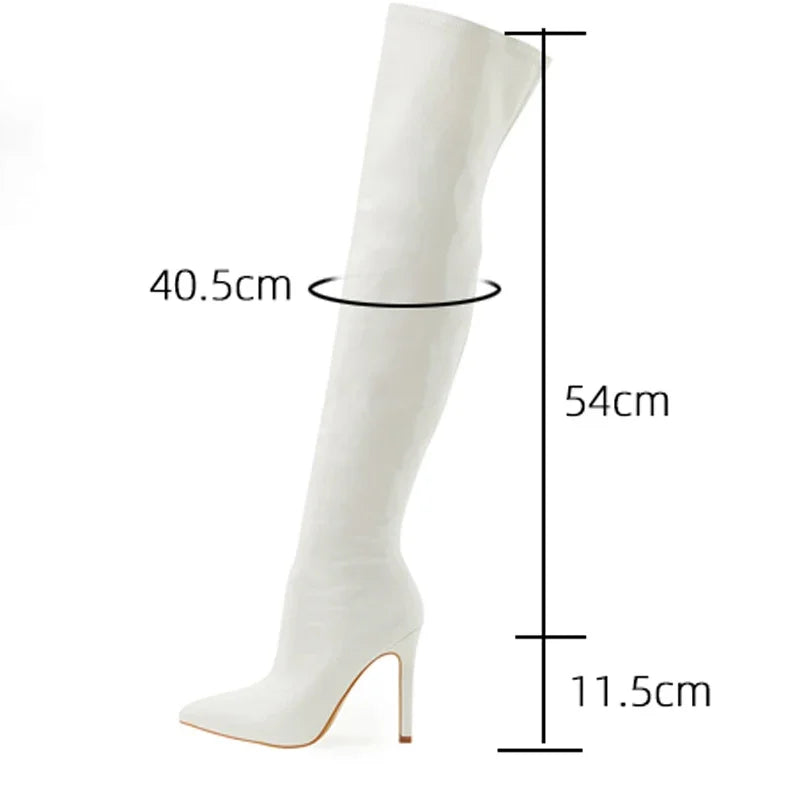 Women's Handmade Over-the-Knee Stiletto Boots – Pointed Toe Over-the-Knee Boots Axl
