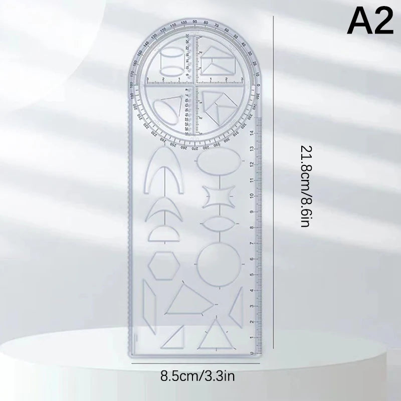 360° Multifunctional Geometric Drawing Ruler – Student Math Tool Geometric Drawing Ruler Axl A2