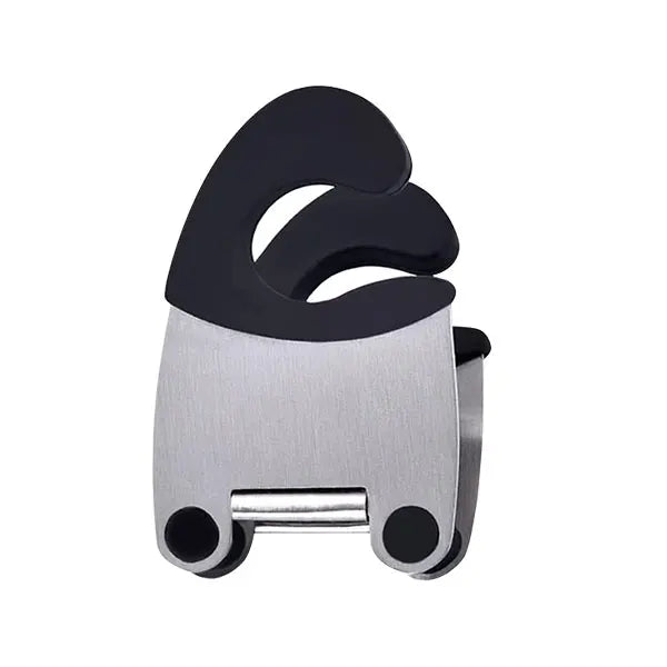 Stainless Steel Pot Clip Spoon Rest | Anti-Scald Silicone Grip Pot Clip Spoon Rest Axl black