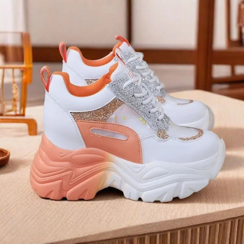 Women's Chunky Platform Sneakers – Breathable Wedge Sport Shoes Platform Sneakers Axl