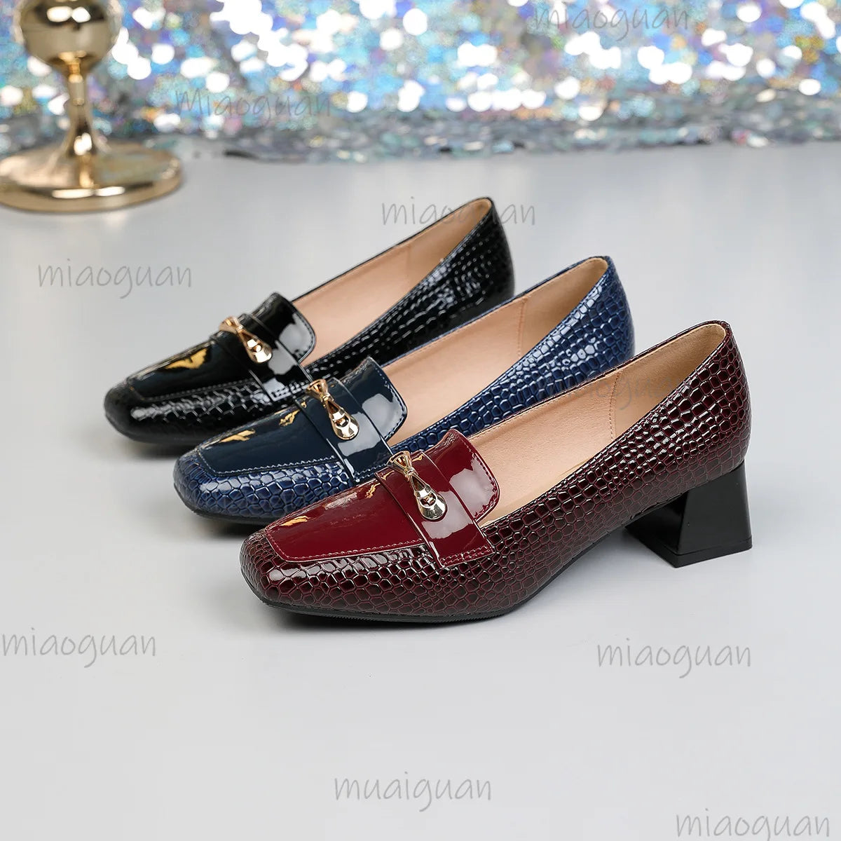 Women's Square Toe Block Heel Pumps – Party & Dress Heels Block Heel Pumps Axl