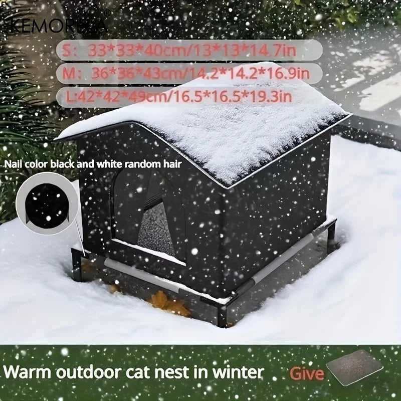 KEMORELA Insulated Outdoor Cat House – All-Weather Shelter Outdoor Cat Shelter Axl