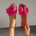 Women's Bow Flat Slides – Lightweight Summer Slippers EU 33–45 Women's Flat Slides Axl 41 Rosy Red