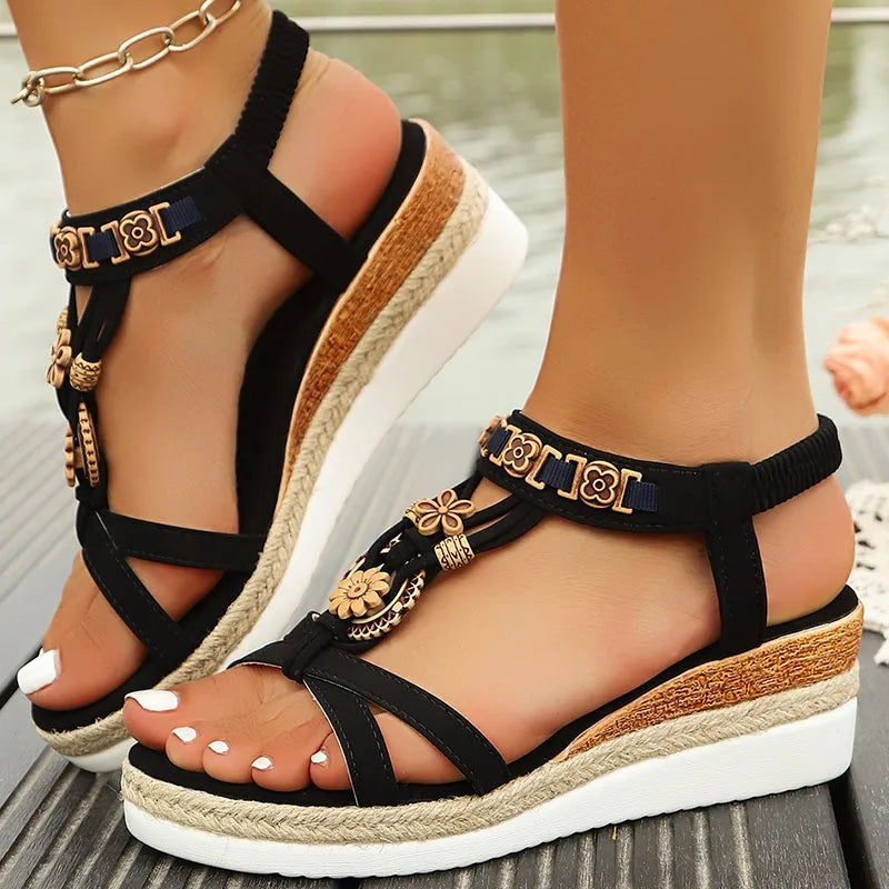 Women's Bohemian Wedge Sandals – Summer Platform Heels Wedge Sandals Axl