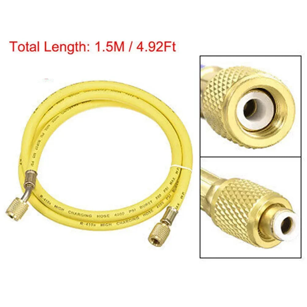 1/4 SAE AC Charging Hose 800 PSI – Yellow Brass, 1.5M Flexible AC Charging Hose Axl