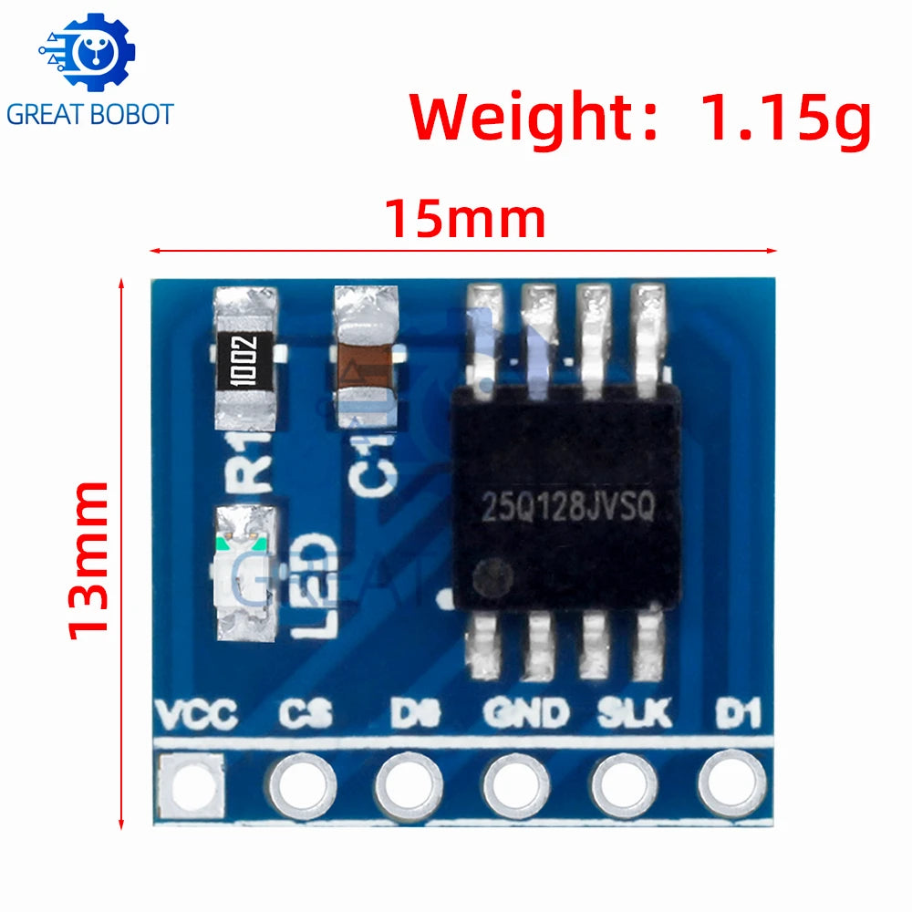 W25Q128 128Mbit NOR Flash SPI Storage Module for STM32 Flash Memory Module Axl