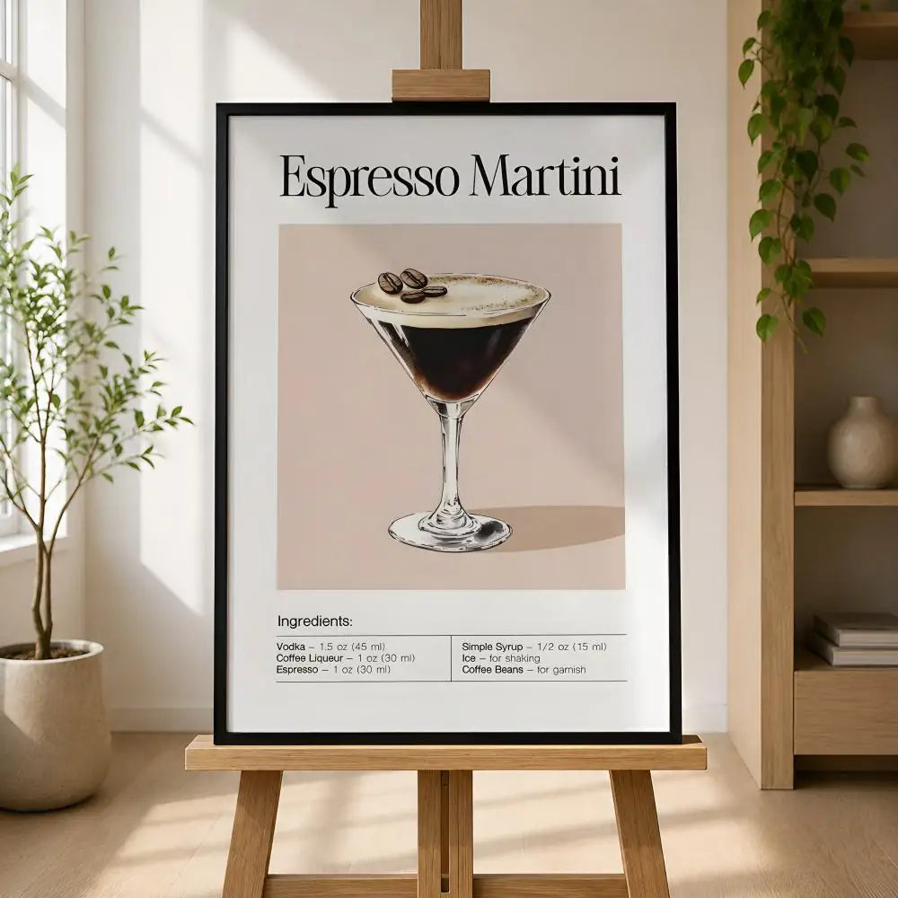 Espresso Martini Wall Poster – Self-Adhesive HD Art Print Wall Art Poster Axl