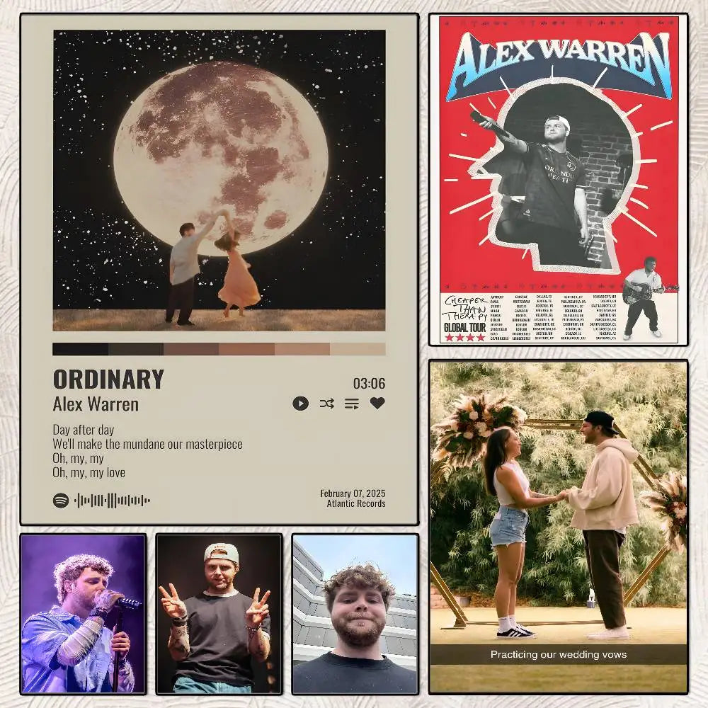 Alex Warren Ordinary Album HD Poster – Self-Adhesive Wall Art Music Wall Poster Axl