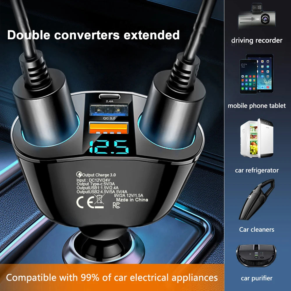 Dual USB PD 66W Fast Car Charger – Multi-Device Charging Car Charger Axl