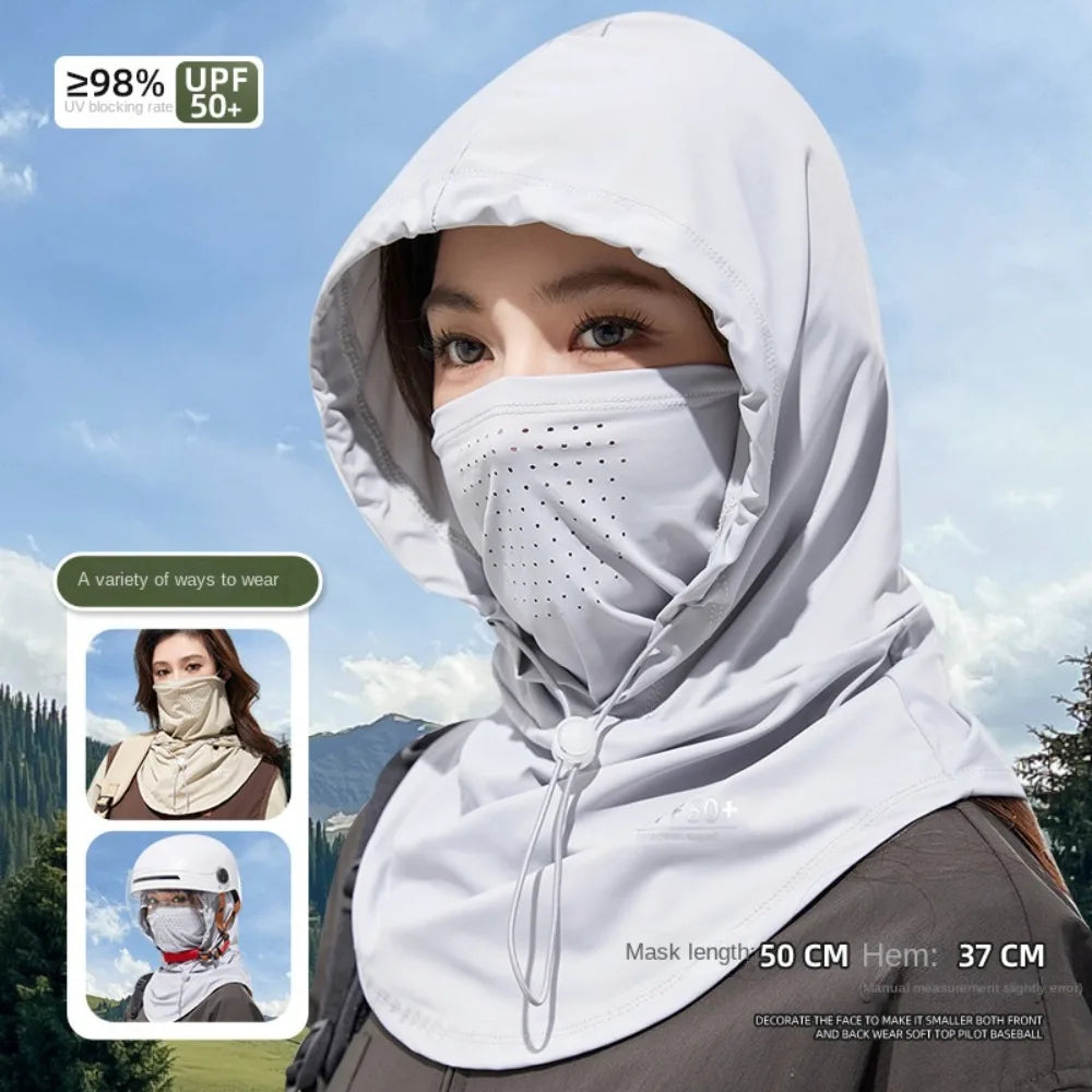 UV Protection Ice Silk Balaclava Hat – Full Face Sun Cover Balaclava Sun Hat Axl