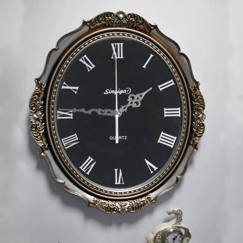 Modern Silent Wall Clock – Minimalist Luxury Acrylic Decor Decorative Wall Clock Axl Black-Silver Frame 37X33.5CM