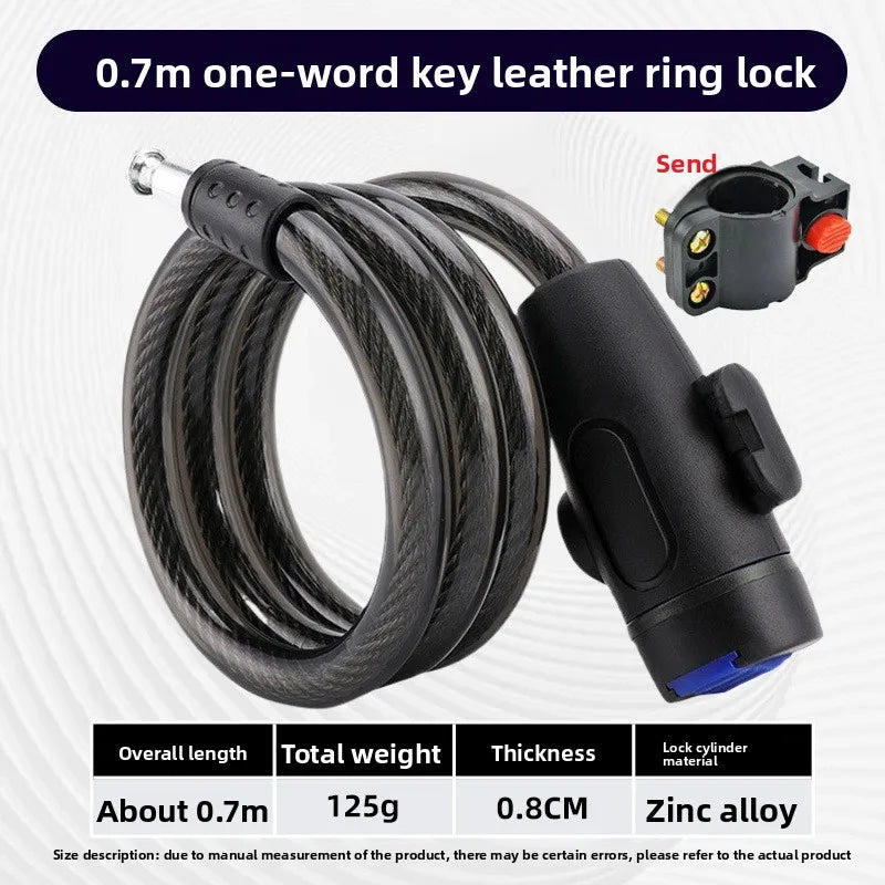 Portable Heavy-Duty Bike Lock with Key & Rubber Ring – Anti-Theft Bicycle Security Lock Axl (Single-key leather 1