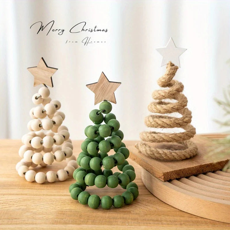 Nordic Wooden Bead Tree Desktop Ornament – Retro Home Décor Desktop Ornament Axl