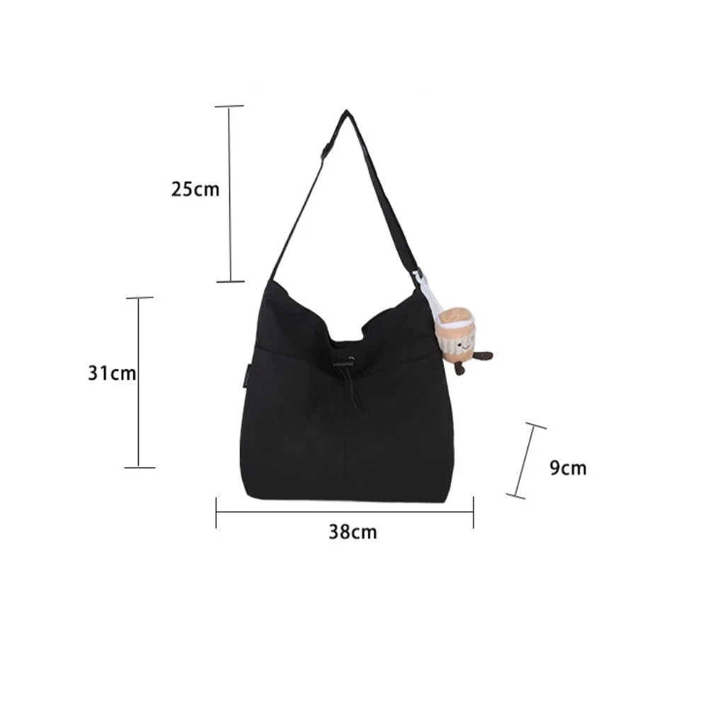 Women's Nylon Drawstring Tote – Waterproof Crossbody Bucket Bag Drawstring Bucket Bag Axl