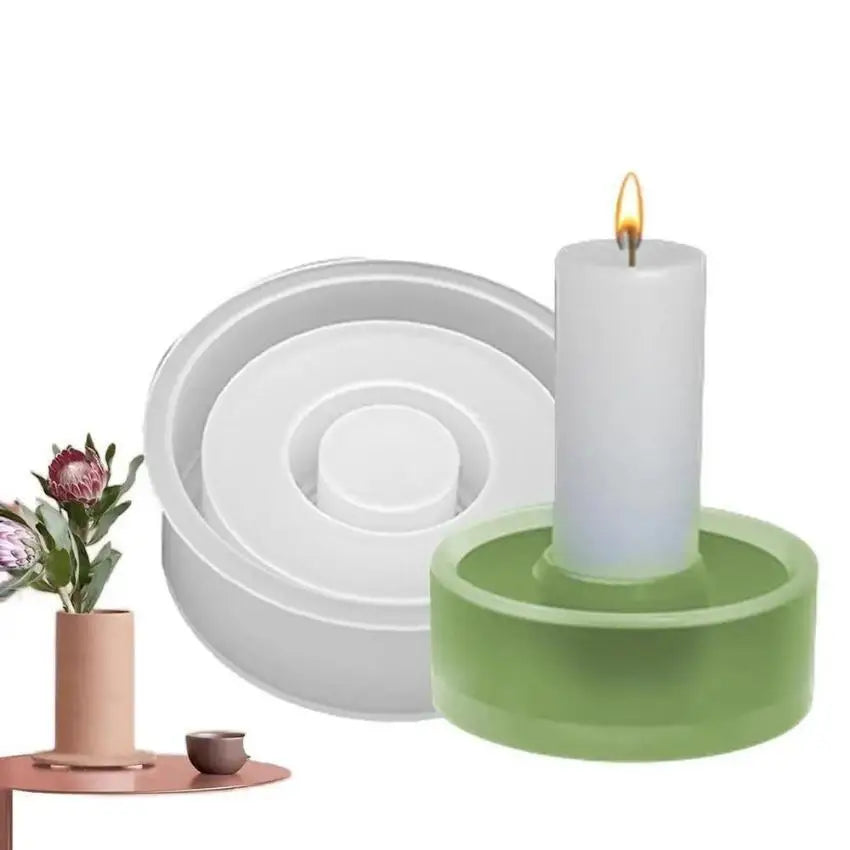 3D Silicone Candle Holder Mold – Heart, Star & Round Shapes Silicone Craft Mold Axl