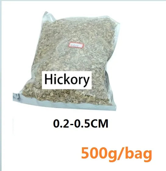 500g BBQ Wood Chips – Apple, Cherry, Oak & Hickory Sawdust BBQ Wood Chips Axl Hickory chips 0.5cm