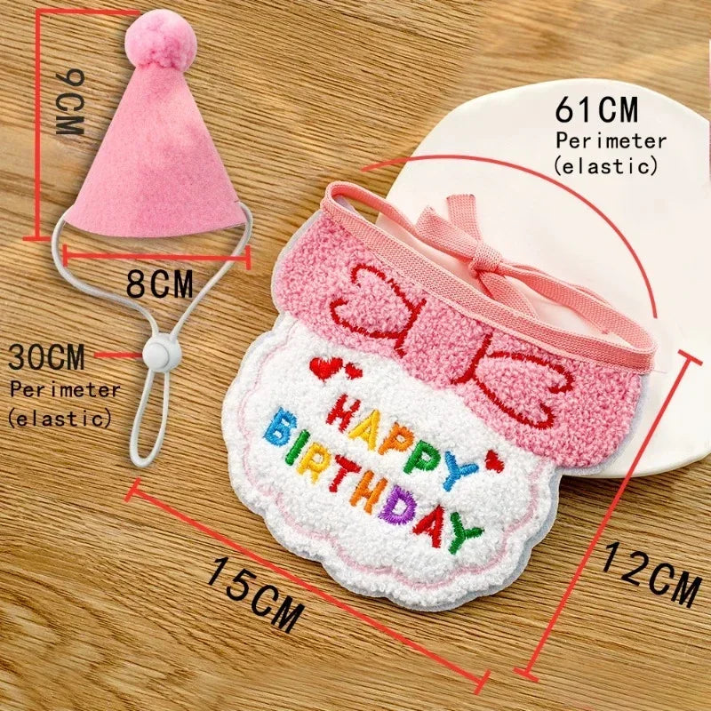 Pet Birthday Hat & Scarf Set – Cute Cat & Dog Accessories Pet Costume Set Axl