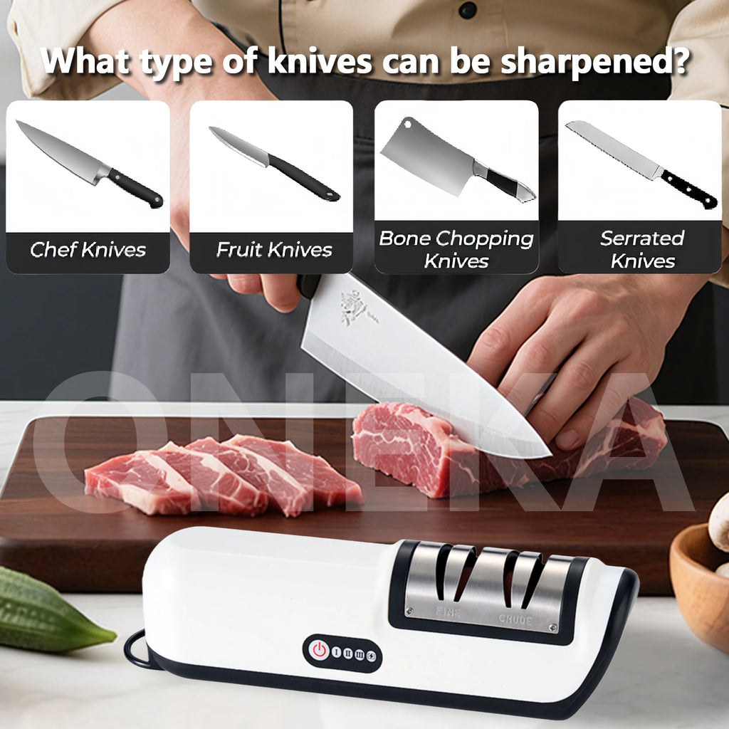 3-Stage Electric Knife Sharpener – Fast Handheld Kitchen Tool Electric Knife Sharpener Axl