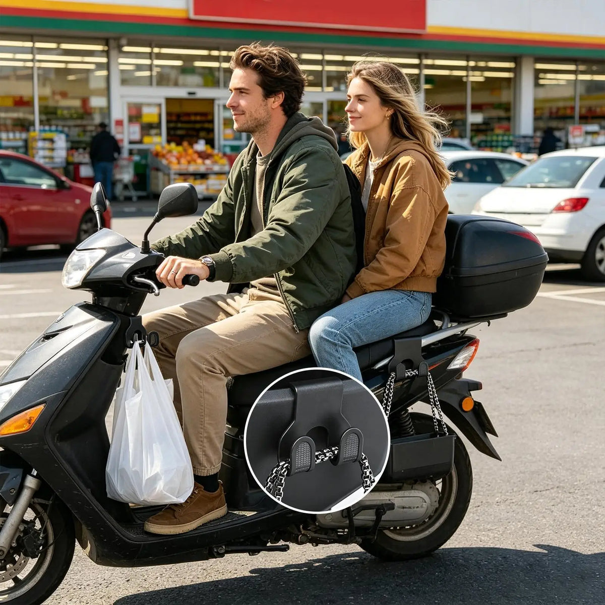 Motorcycle Helmet Hook – Dual ABS Hanger for Storage Box Motorcycle Hook Hanger Axl