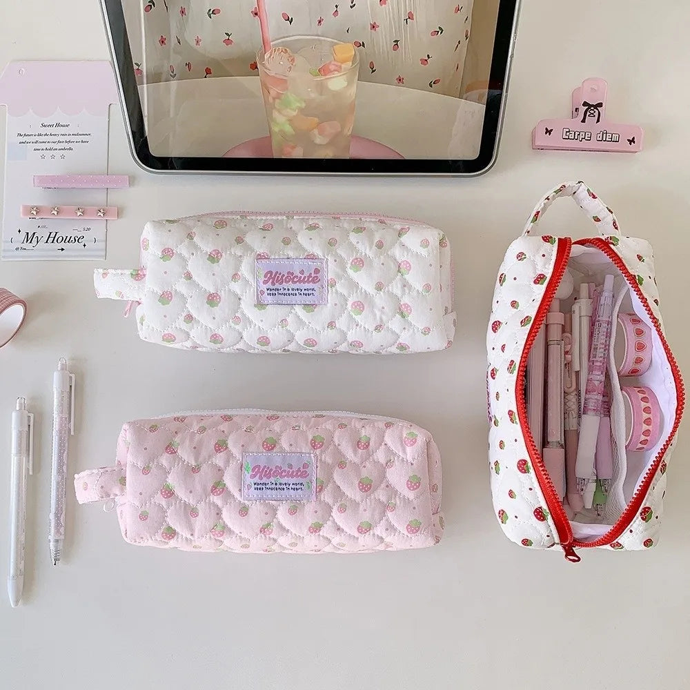 Strawberry Pencil Case – Large Capacity Korean Aesthetic Pouch Pencil Pouch Axl