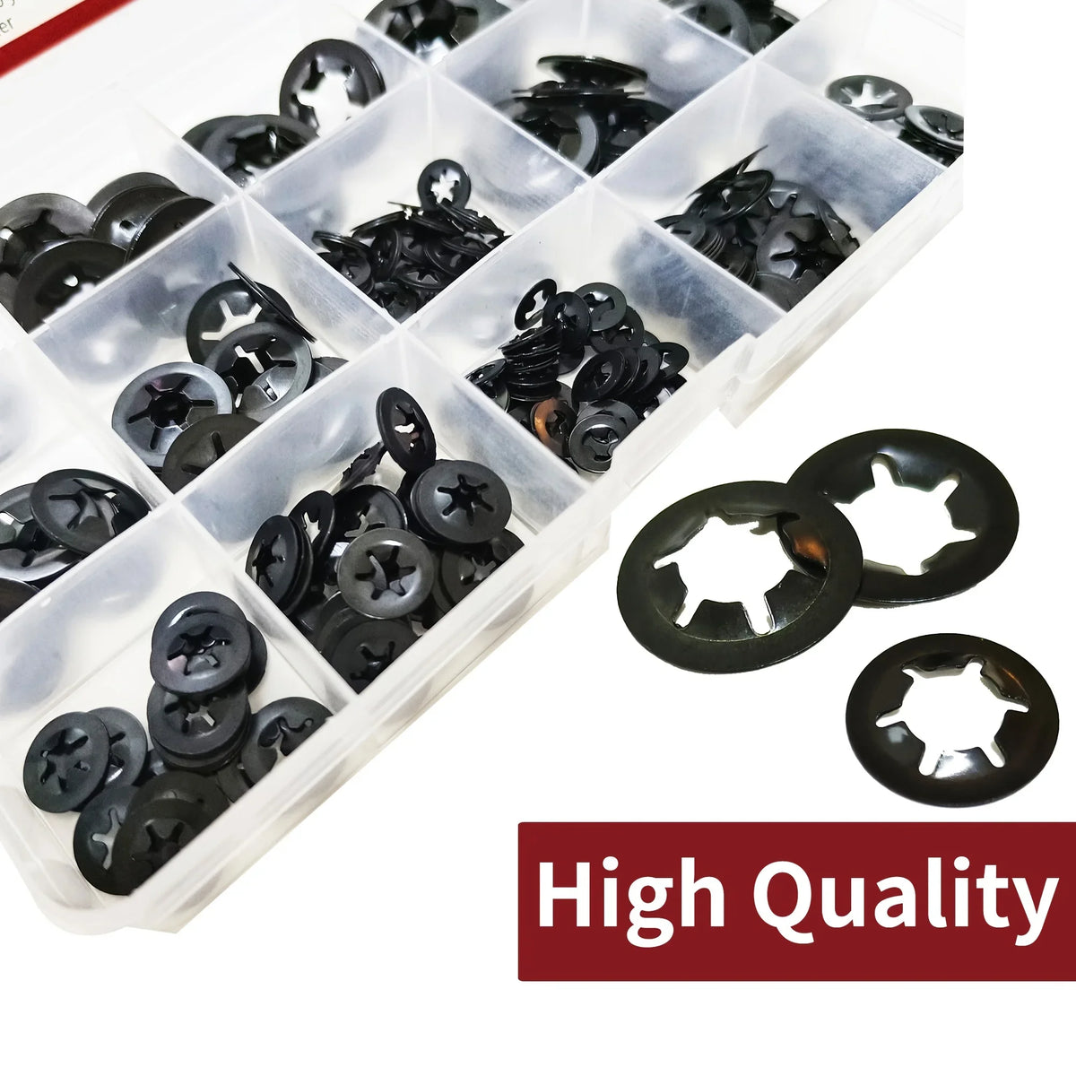 Black Star Lock Washer Kit – Internal Tooth Push-In Fasteners Lock Washer Kit Axl