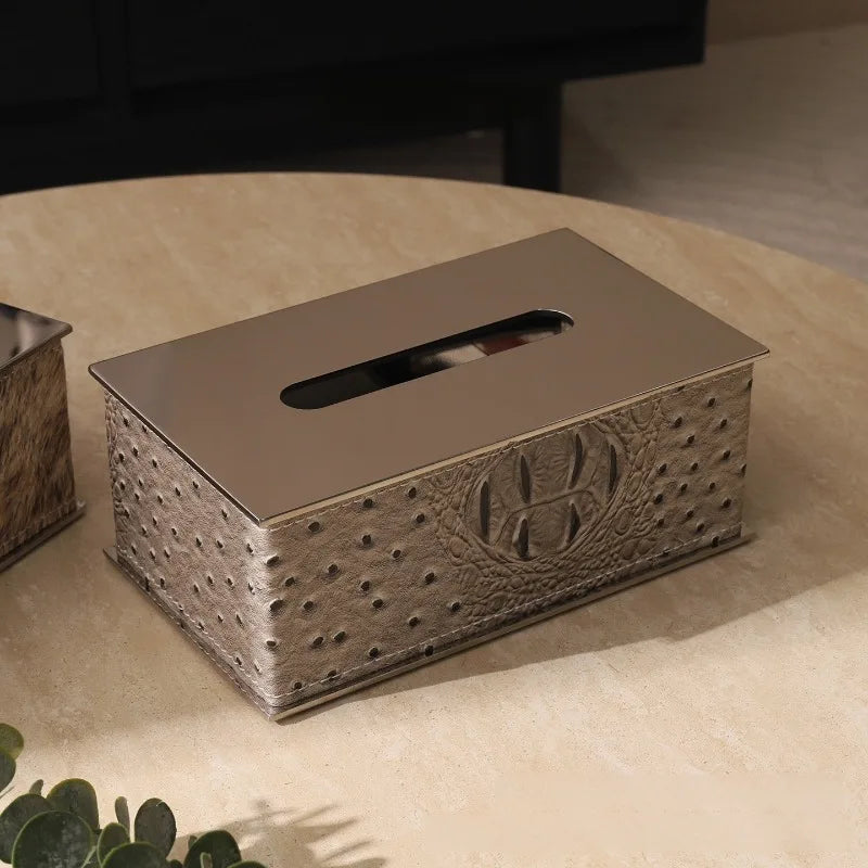 Luxury Stainless Steel Tissue Box Cover – Elegant Silver Napkin Case Tissue Box Cover Axl