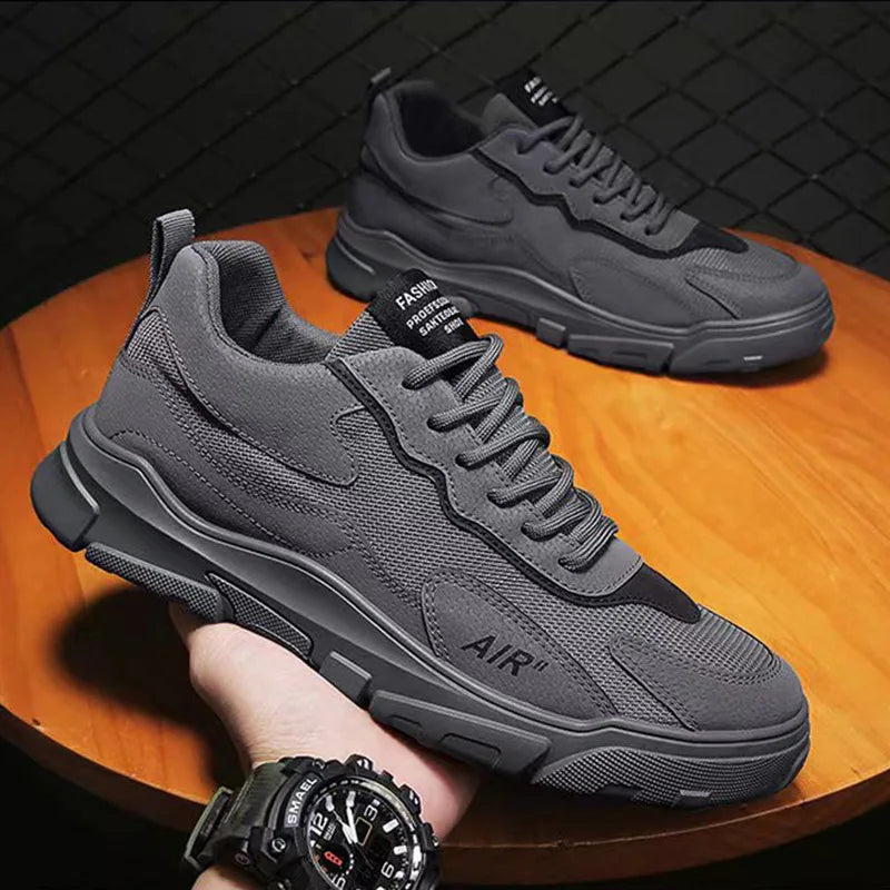 Men's Breathable Mesh Low-Top Platform Sneakers | Non-Slip Men's Casual Sneakers Axl