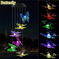 Solar LED Wind Chime Color Changing Crystal Ball Garden Light Solar Garden Light Axl Butterfly
