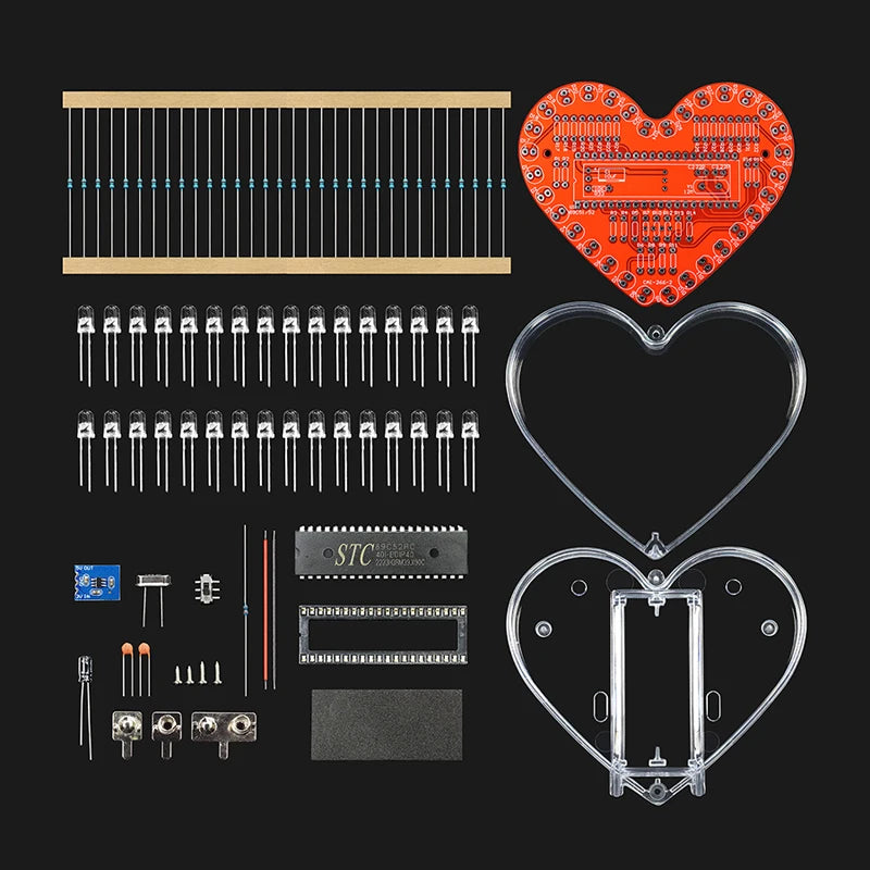 DIY LED Heart Soldering Kit – 25/32 RGB Flowing Light | LOTHYE DIY Electronics Kit Axl