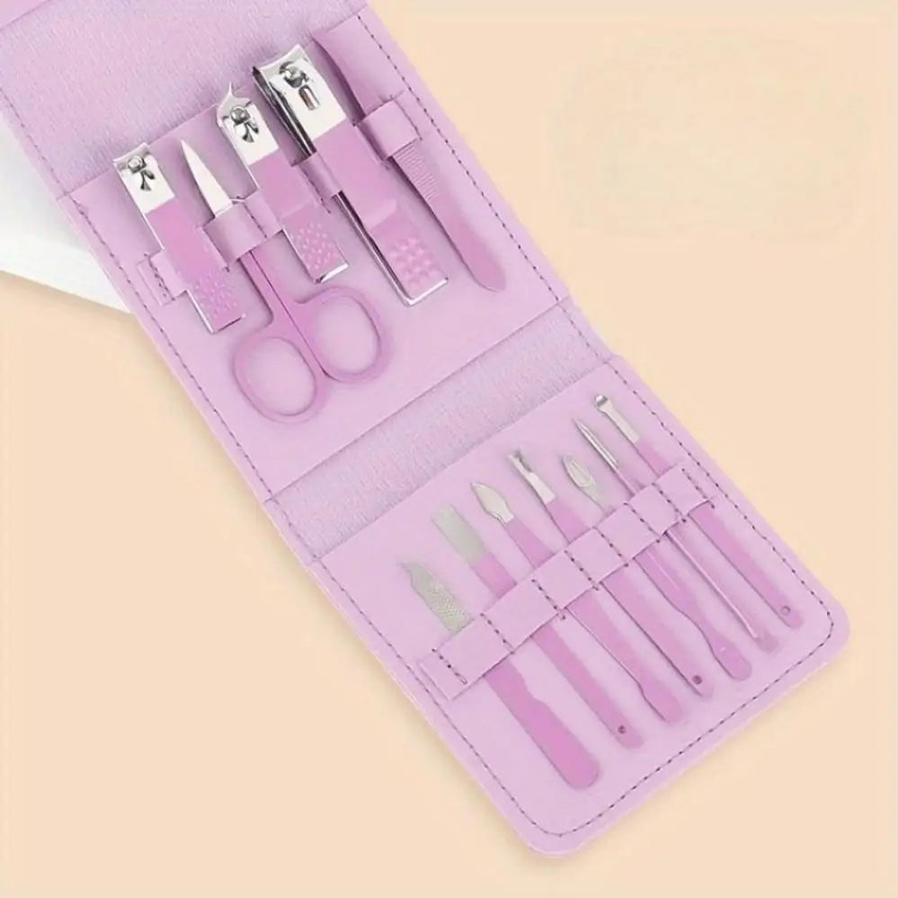 12-Piece Stainless Steel Manicure & Pedicure Nail Clipper Set Manicure Pedicure Kit Axl