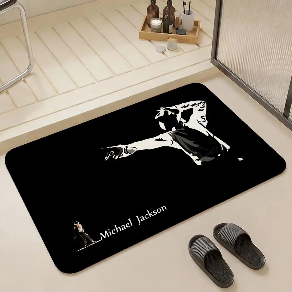 Michael Jackson Pop Icon Flannel Floor Mat – Non-Slip Rug Flannel Floor Mat Axl