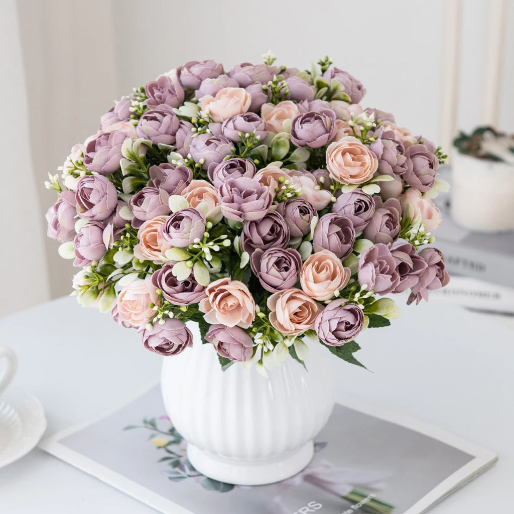 Artificial Silk Rose Tea Bud Flowers – Wedding & Home Decor Artificial Silk Flowers Axl