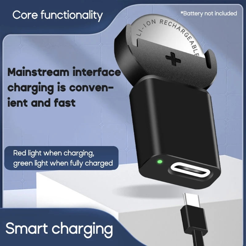 Type-C Lithium Coin Battery Charger – LIR2032 LIR1632 LIR2025 Coin Battery Charger Axl