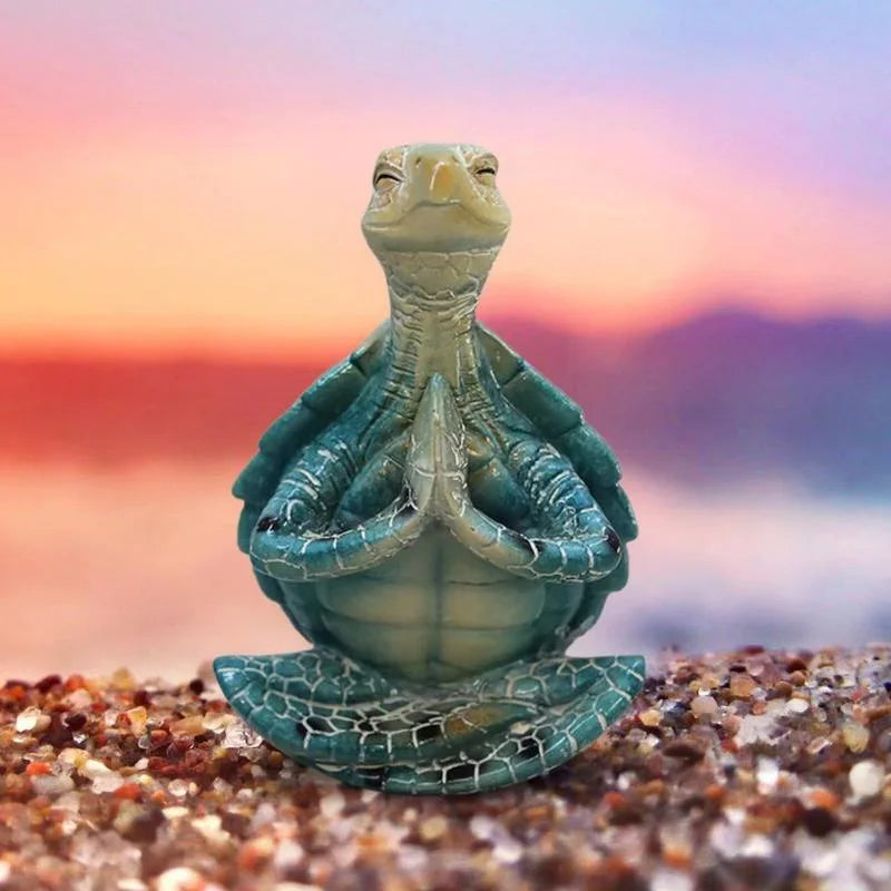 Meditating Sea Turtle Figurine – Zen Yoga Garden Statue Garden Figurine Axl