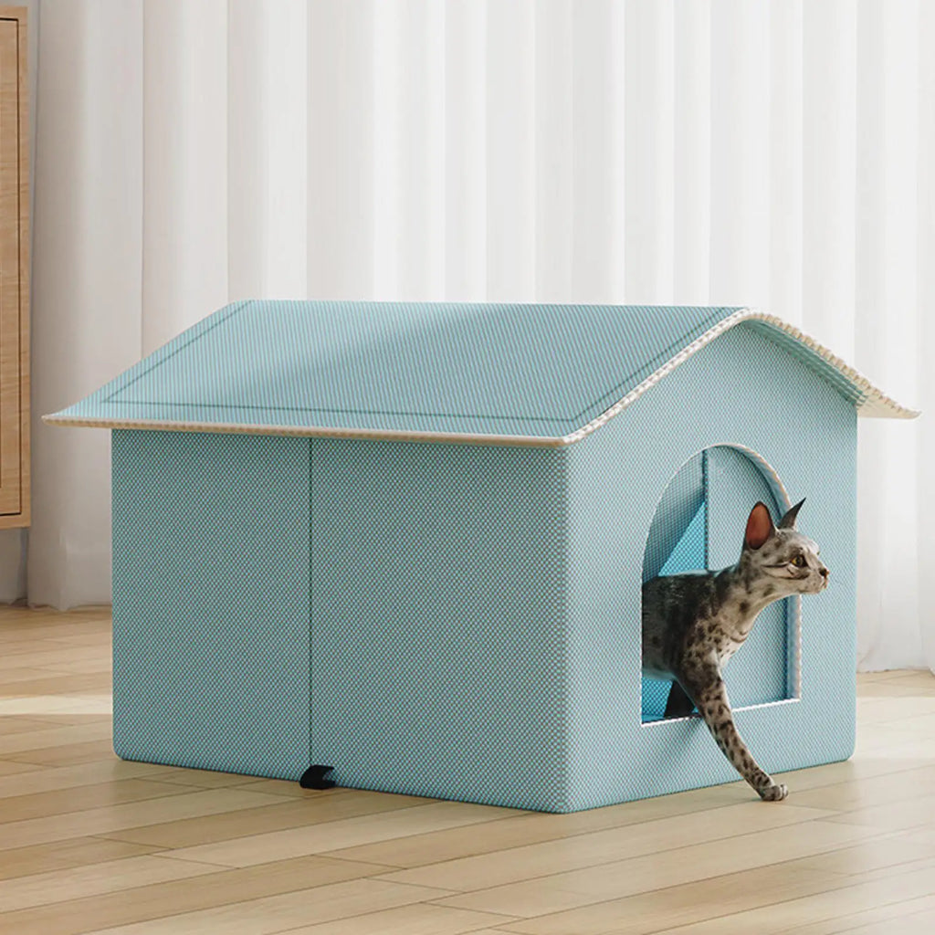 Cooling Cat House – Enclosed All-Season Pet Nest | S & M Sizes Cat Cooling House Axl